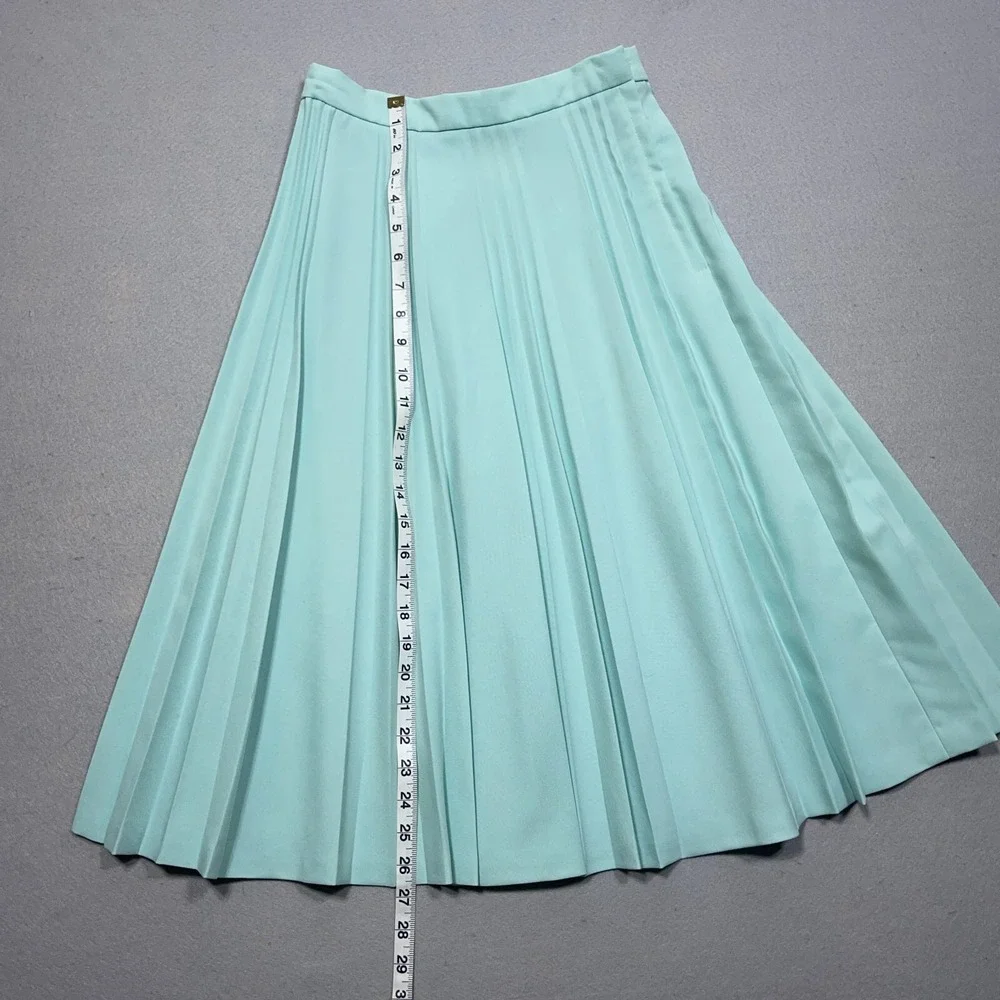 Vintage Pleated Skirt Women 5/6 Small A Line Mint Green 1960s Union Made - Picture 4 of 10